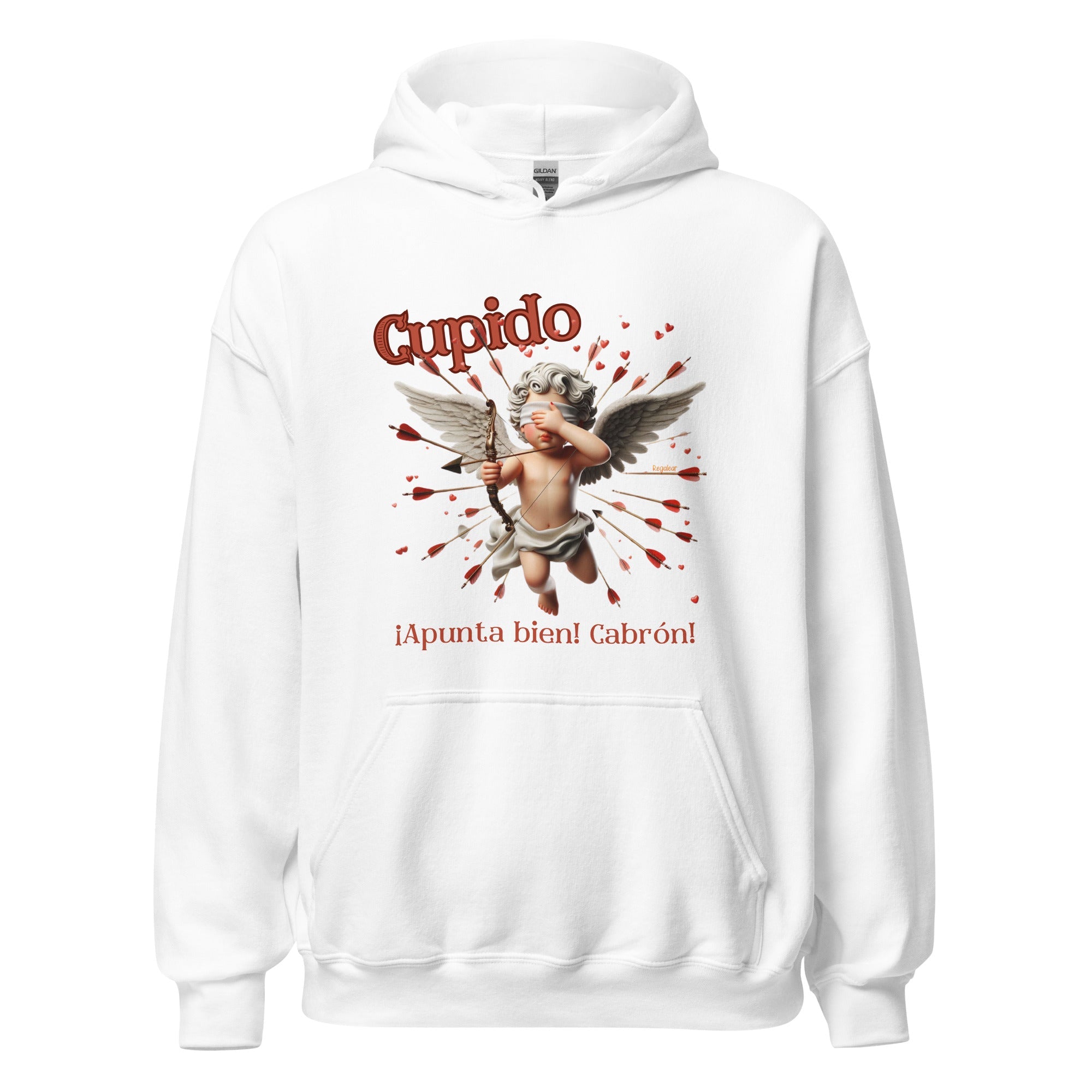 Sudadera unisex Cupido apunta bien